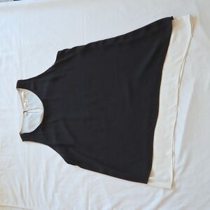 Studio M Black and White Sleeveless Assymetrical Top